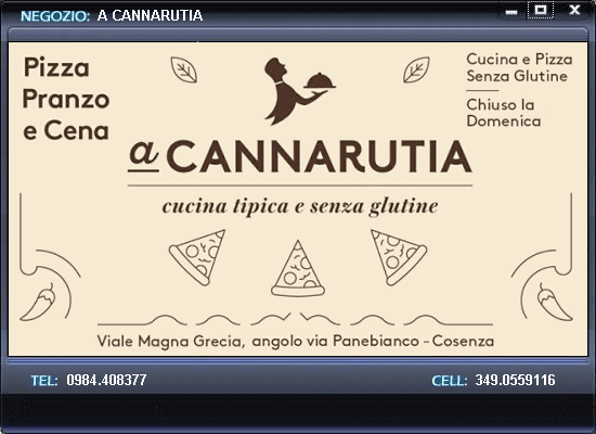 A Cannarutia - Cucina tipica casareccia - Cosenza - Ristorante - Pizzeria - Griglieria - Aperti a pranzo e a cena - senza chiusura settimanale - pizza a pranzo - pizza da asporto - pizze e menu senza glutine - banchetti e piccoli ricevimenti